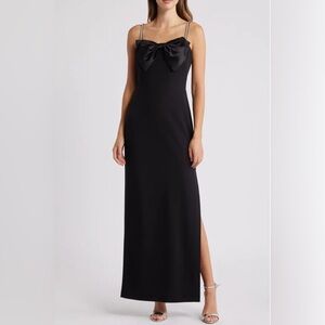 Eliza J Contrast Bow Column Gown